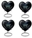Wings blue heart urn with butterfly theme, designed for adult cremation ashes