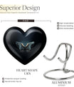 Wings blue heart urn with butterfly theme, designed for adult cremation ashes