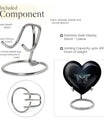 Wings blue heart urn with butterfly theme, designed for adult cremation ashes