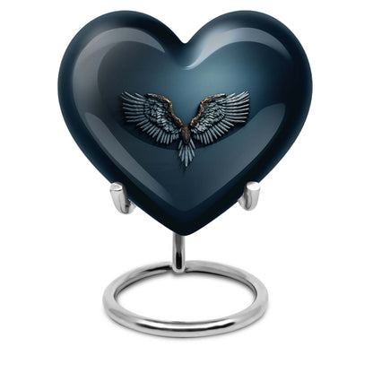 10-inch Wings Blue Heart Urn  mom's ashes.