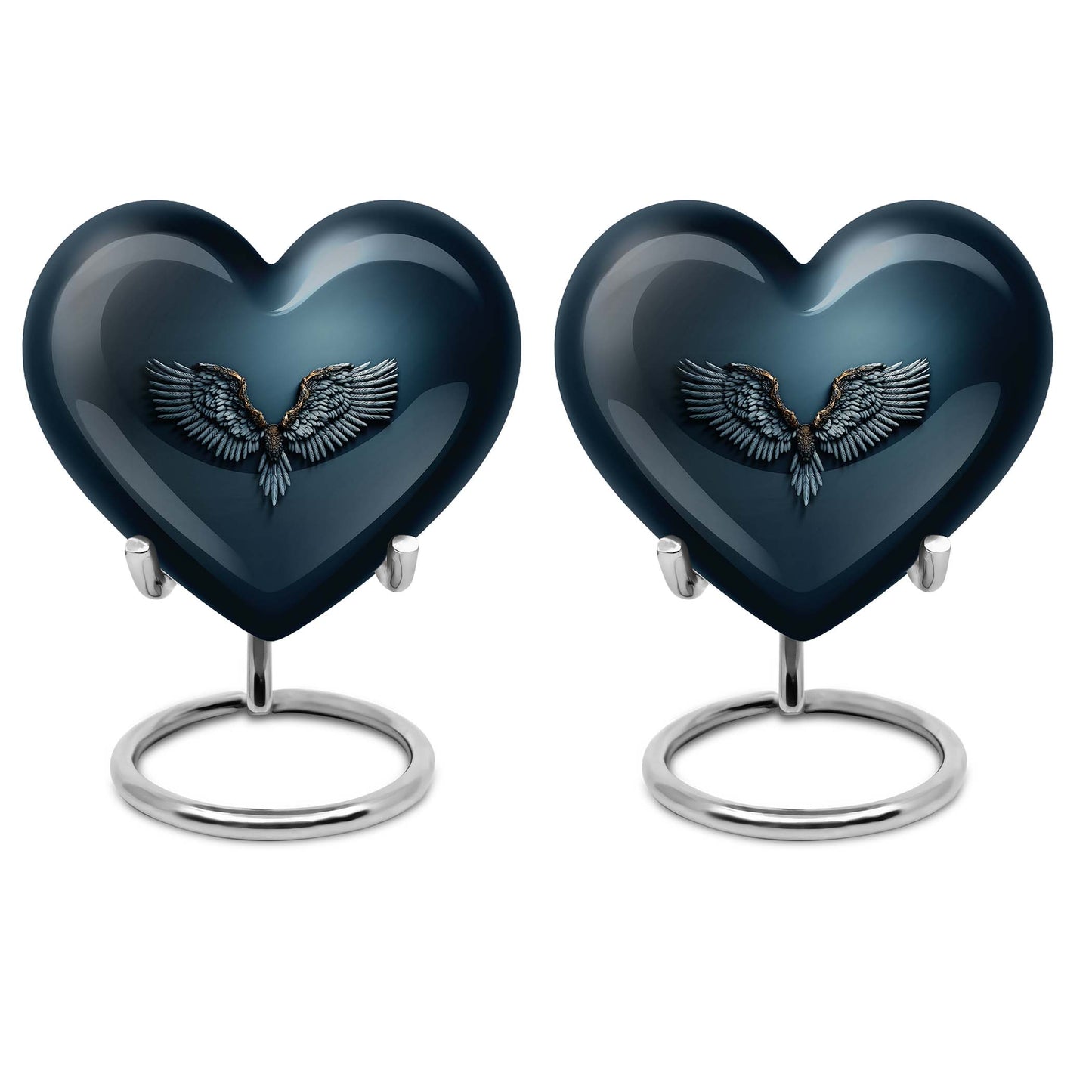 10-inch Wings Blue Heart Urn  mom's ashes.