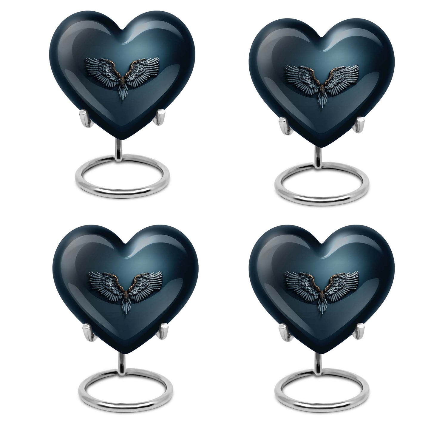 10-inch Wings Blue Heart Urn  mom's ashes.