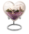 White Dove On Purple Theme 3 Inch Keepsake