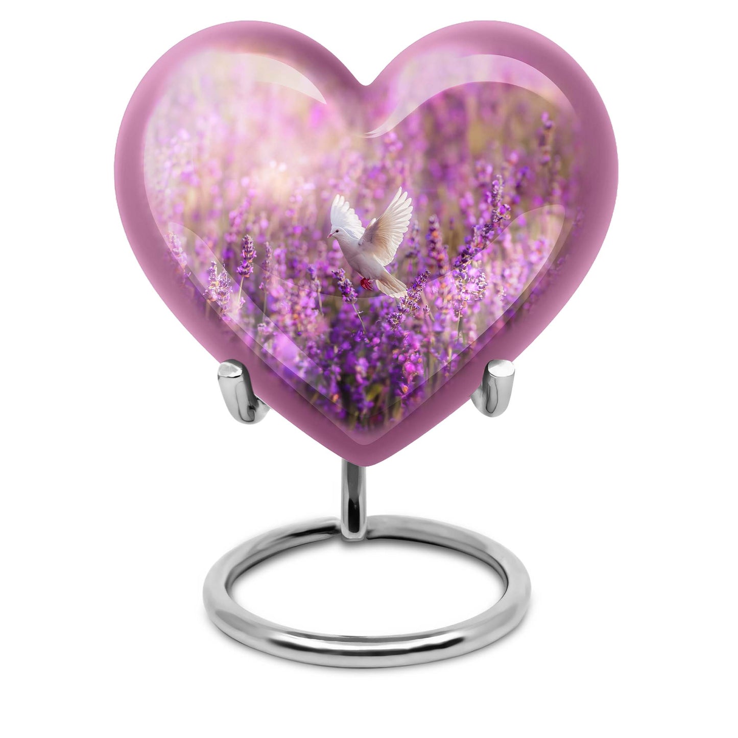White Dove On Purple Theme 3 Inch Keepsake