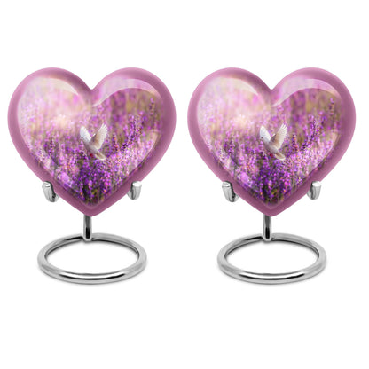 White Dove On Purple Theme 3 Inch Keepsake Pack of 2