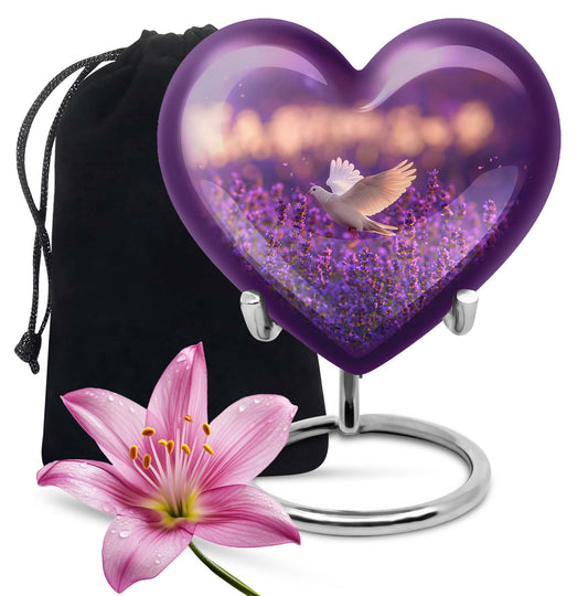 heart-shaped memorial urn