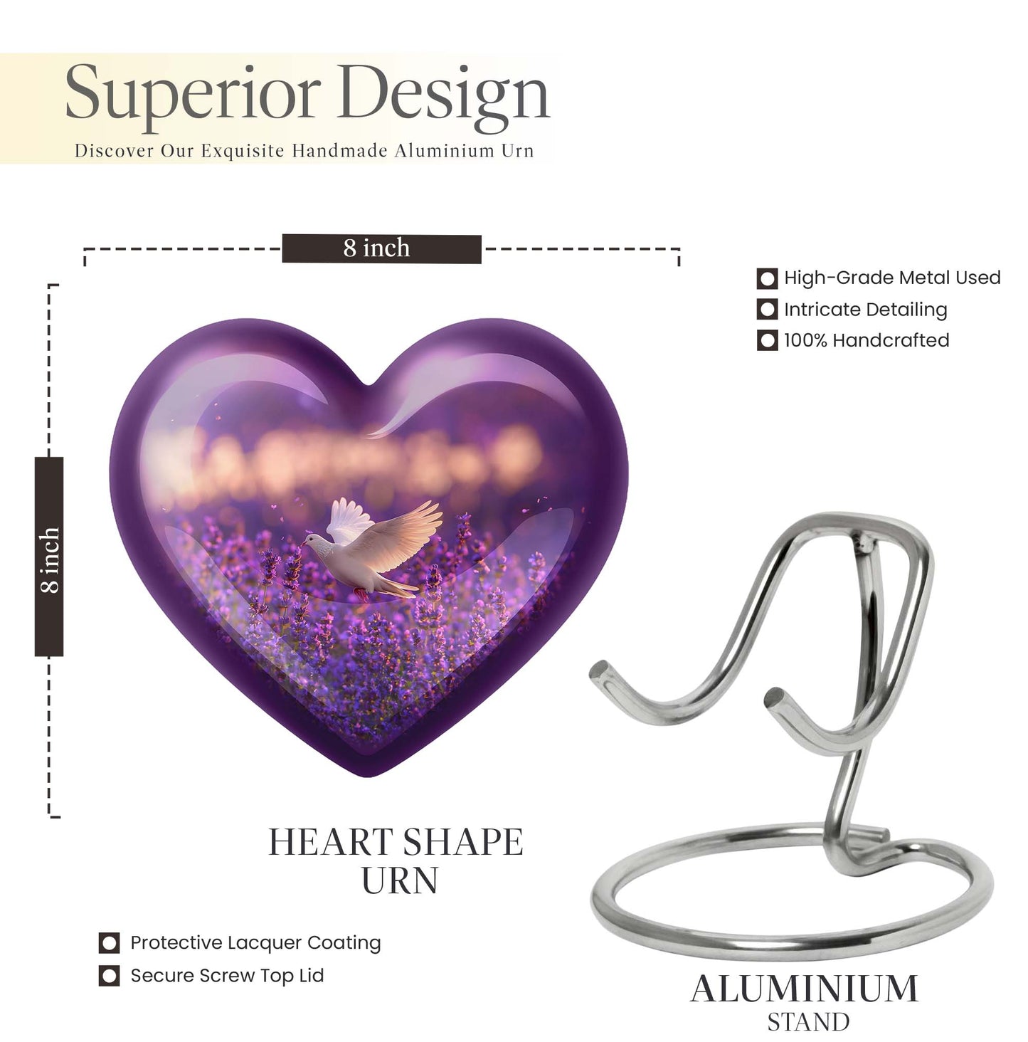 heart-shaped memorial urn
