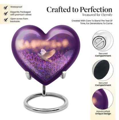 heart-shaped memorial urn