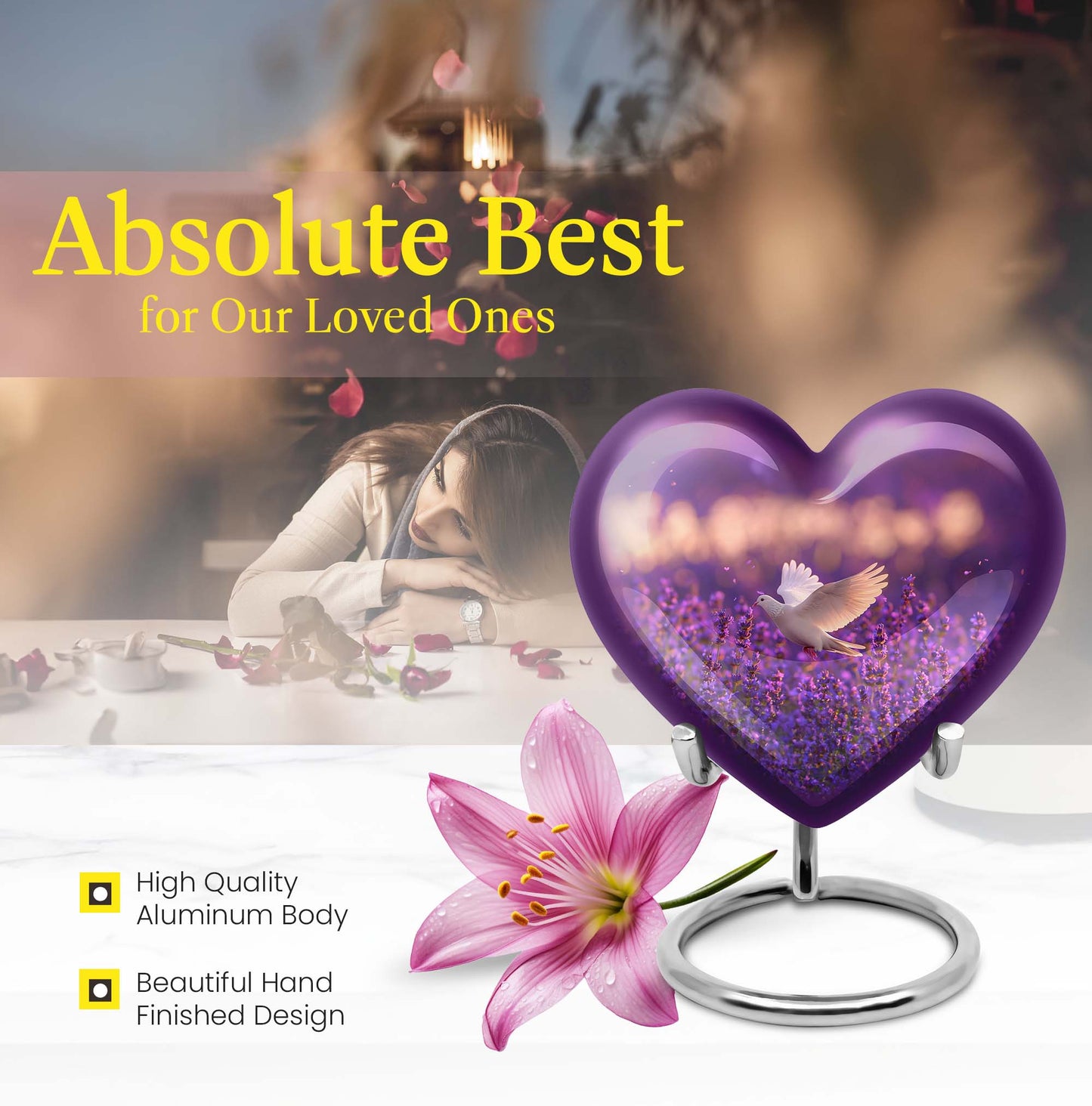 heart-shaped memorial urn