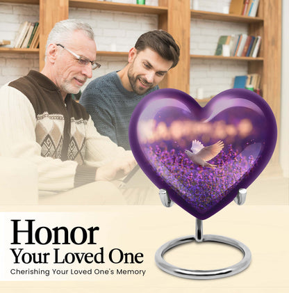 heart-shaped memorial urn