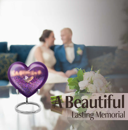 heart-shaped memorial urn