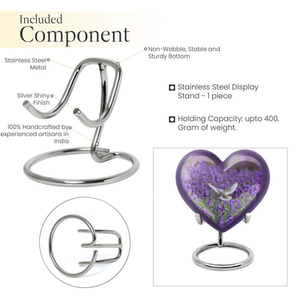 10-inch Large Heart Urn for ashes with white dove and butterfly theme, customizable name engraving