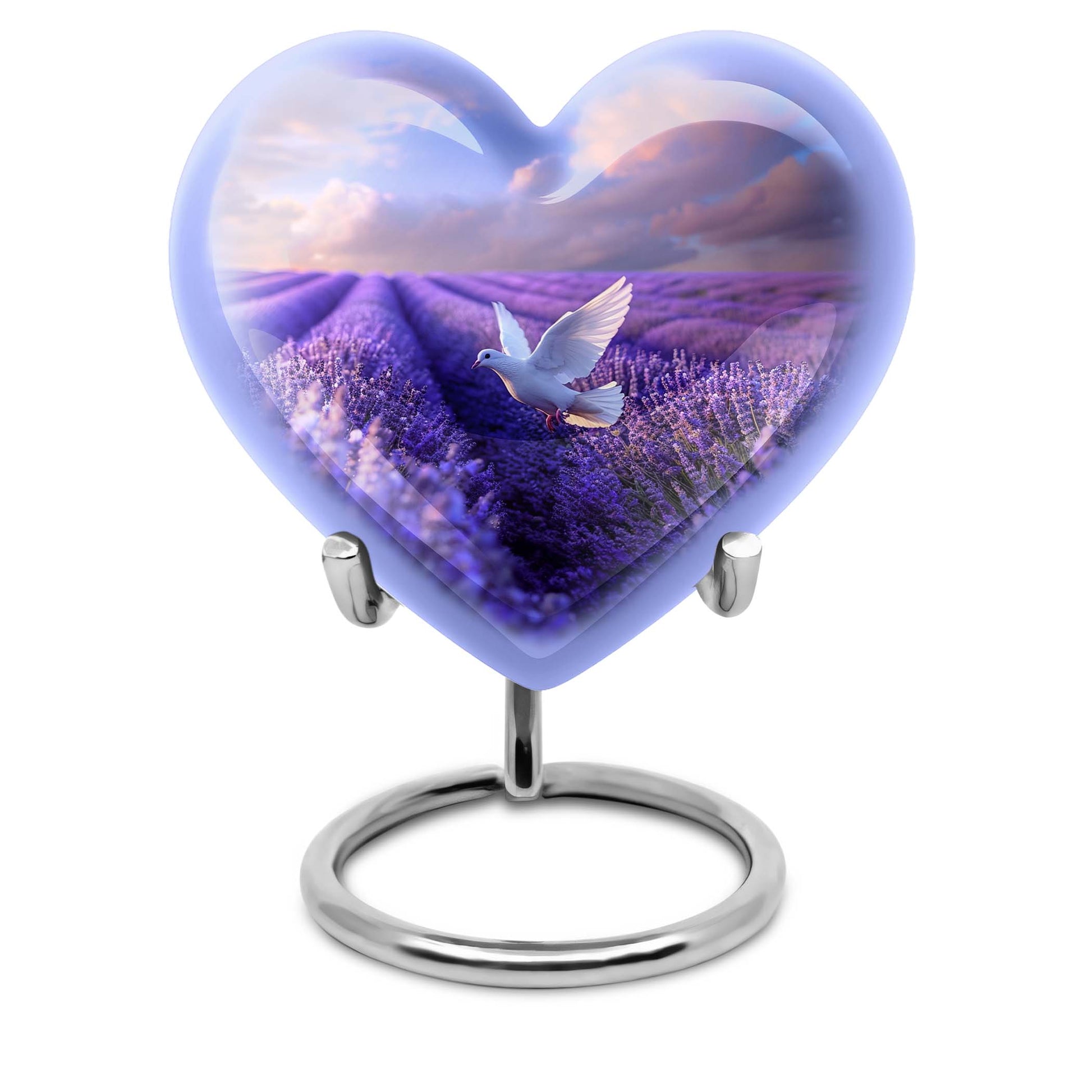 White Dove On Purple Theme 3 Inch Keepsake