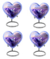 White Dove On Purple Theme 3 Inch Keepsake Pack of 4