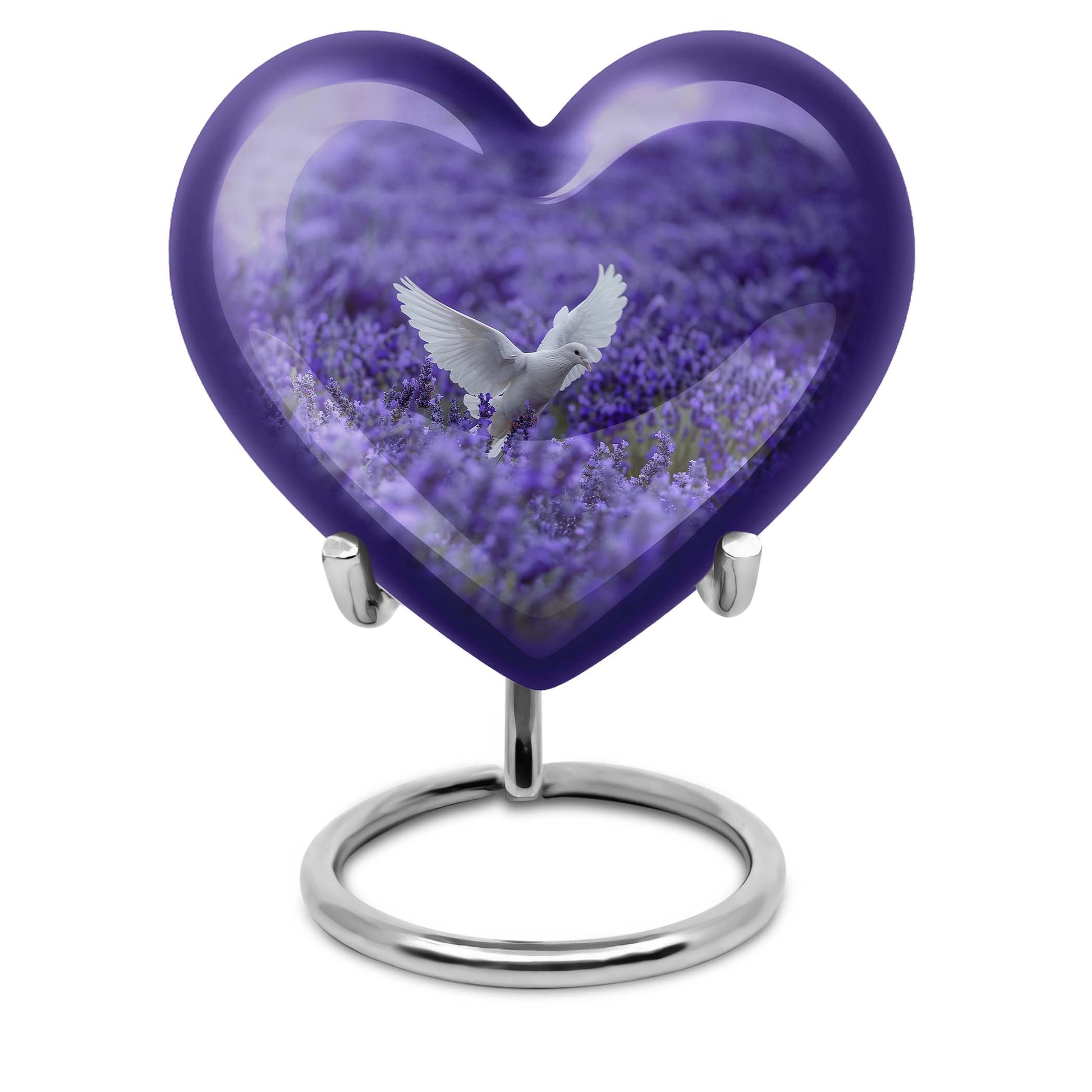 White Dove On Purple Theme 3 Inch Keepsake