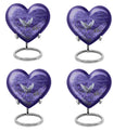 White Dove On Purple Theme 3 Inch Keepsake Pack of 4