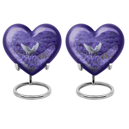 White Dove On Purple Theme 3 Inch Keepsake Pack of 2