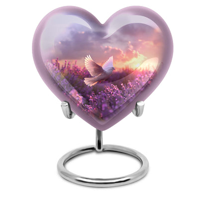 White Dove On Purple Theme 3 Inch Keepsake