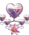 10-inch heart-shaped purple urn 