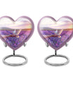 10-inch heart-shaped purple urn 