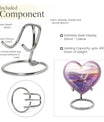 10-inch heart-shaped purple urn 