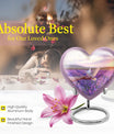 10-inch heart-shaped purple urn 