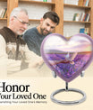 10-inch heart-shaped purple urn 