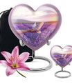 10-inch heart-shaped purple urn 