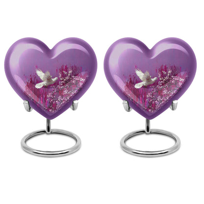 White Dove On Purple Theme 3 Inch Keepsake Pack of 2