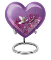 heart shaped memorial urn dove theme