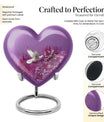 heart shaped memorial urn dove theme