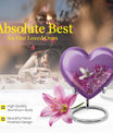 heart shaped memorial urn dove theme