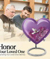 heart shaped memorial urn dove theme