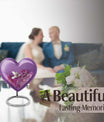 heart shaped memorial urn dove theme