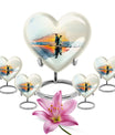 Penguin Urn, heart-shaped burial funeral urn