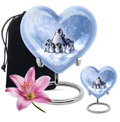 Penguin Theme Large Urn With 1 Keepsake Urn