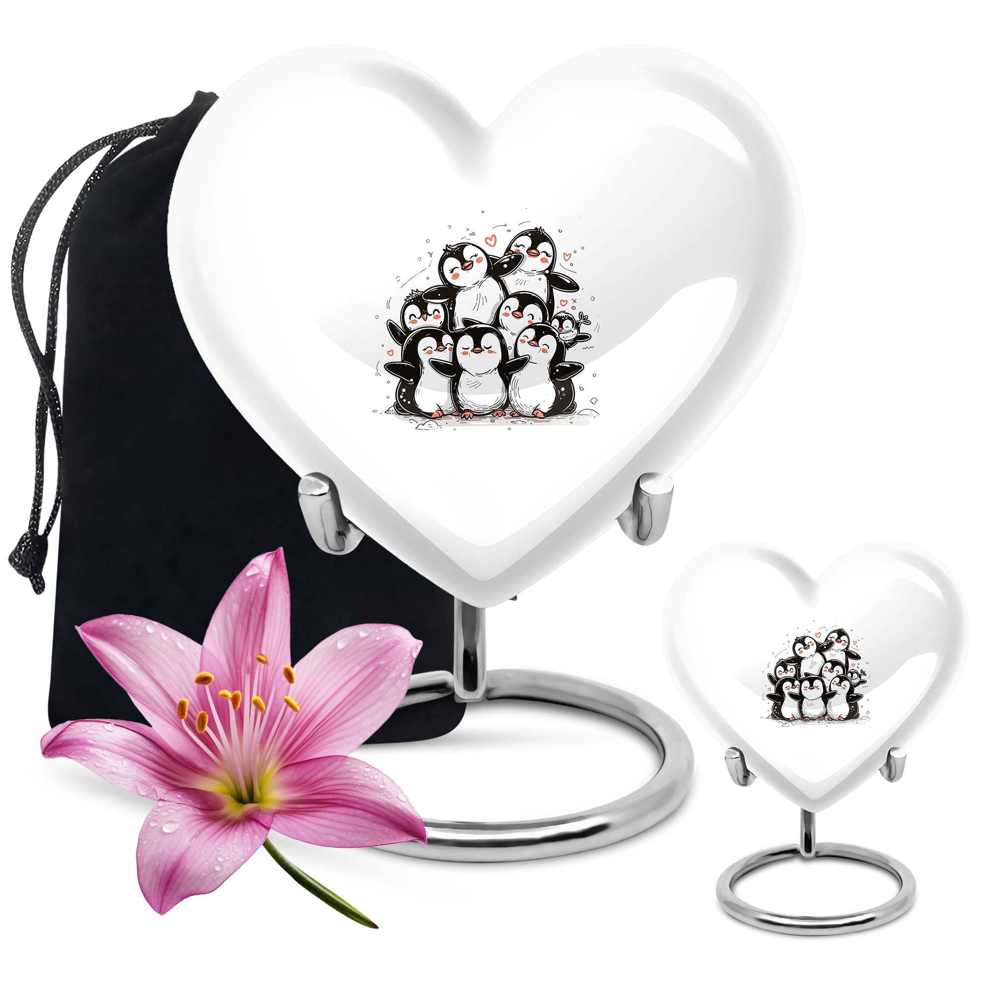 Penguin Theme Large Urn With 1 Keepsake Urn