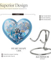 10-Inch Penguin Urn, heart-themed metal funeral urn 