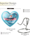 Heart-shaped Penguin Urn, cremation urn, butterfly themed with personalized engraving
