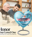 Heart-shaped Penguin Urn, cremation urn, butterfly themed with personalized engraving
