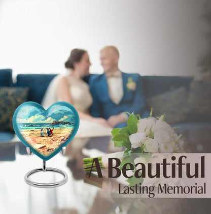 Engravable 10-inch Penguin Heart Urn 