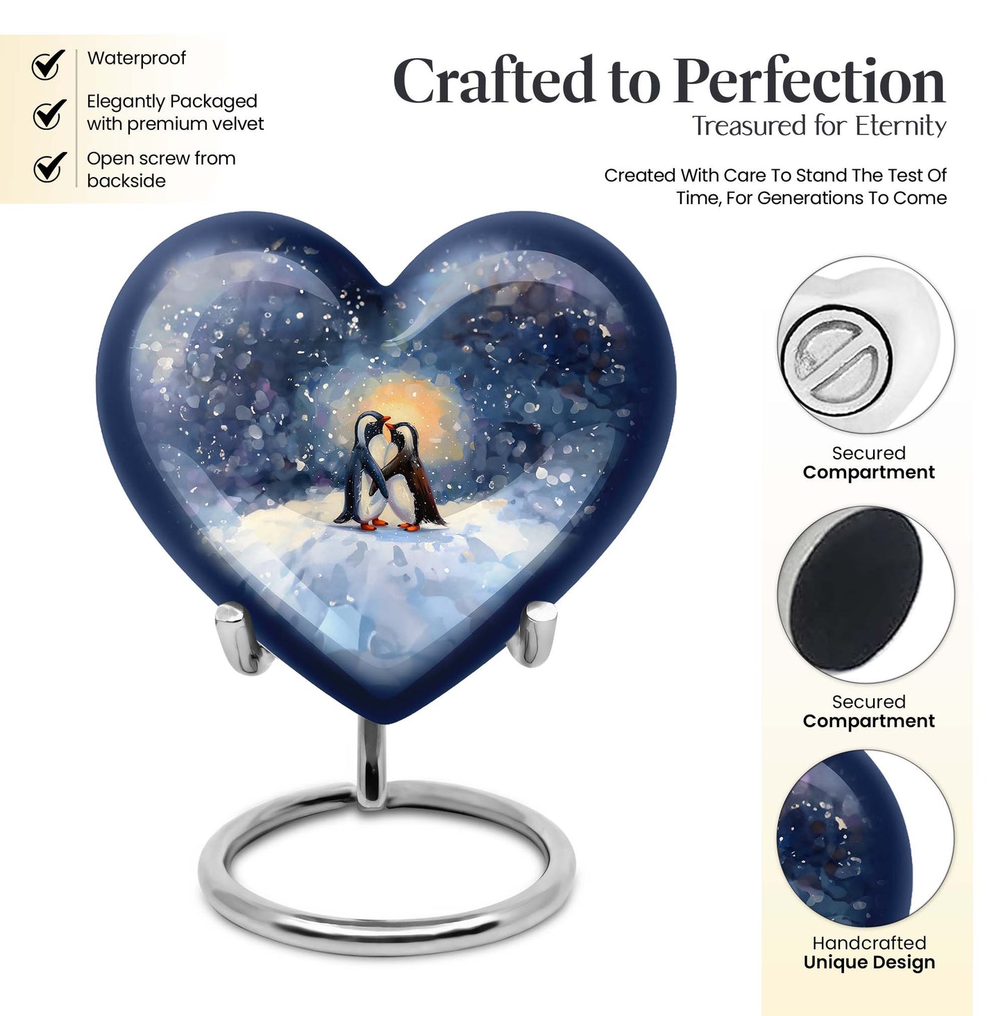 Heart Urn in butterfly theme