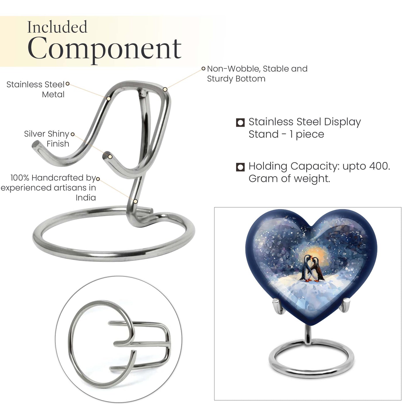Heart Urn in butterfly theme