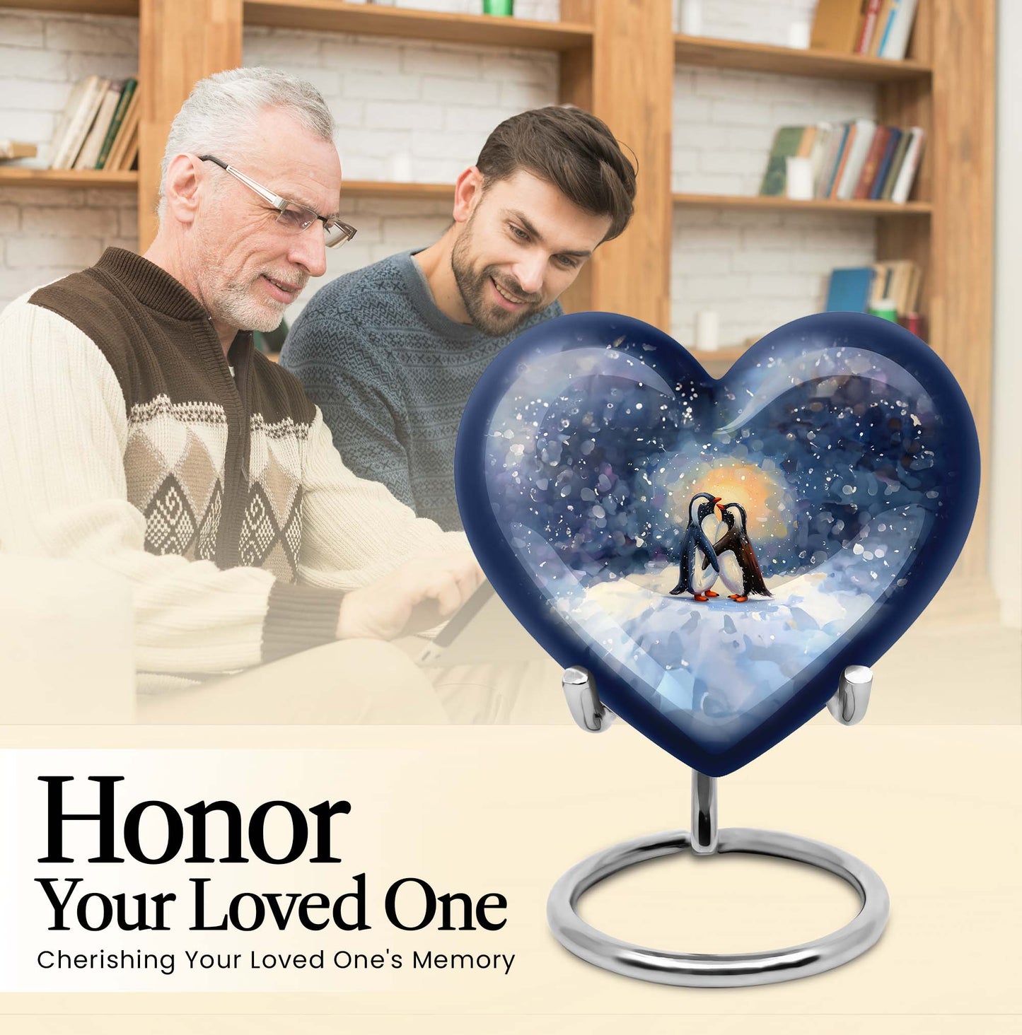 Heart Urn in butterfly theme