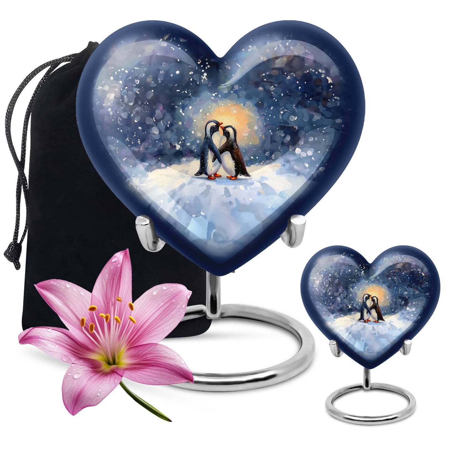 Heart Urn in butterfly theme