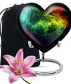 10-inch abstract heart urn with butterfly design for adult ashes