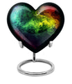 10-inch abstract heart urn with butterfly design for adult ashes