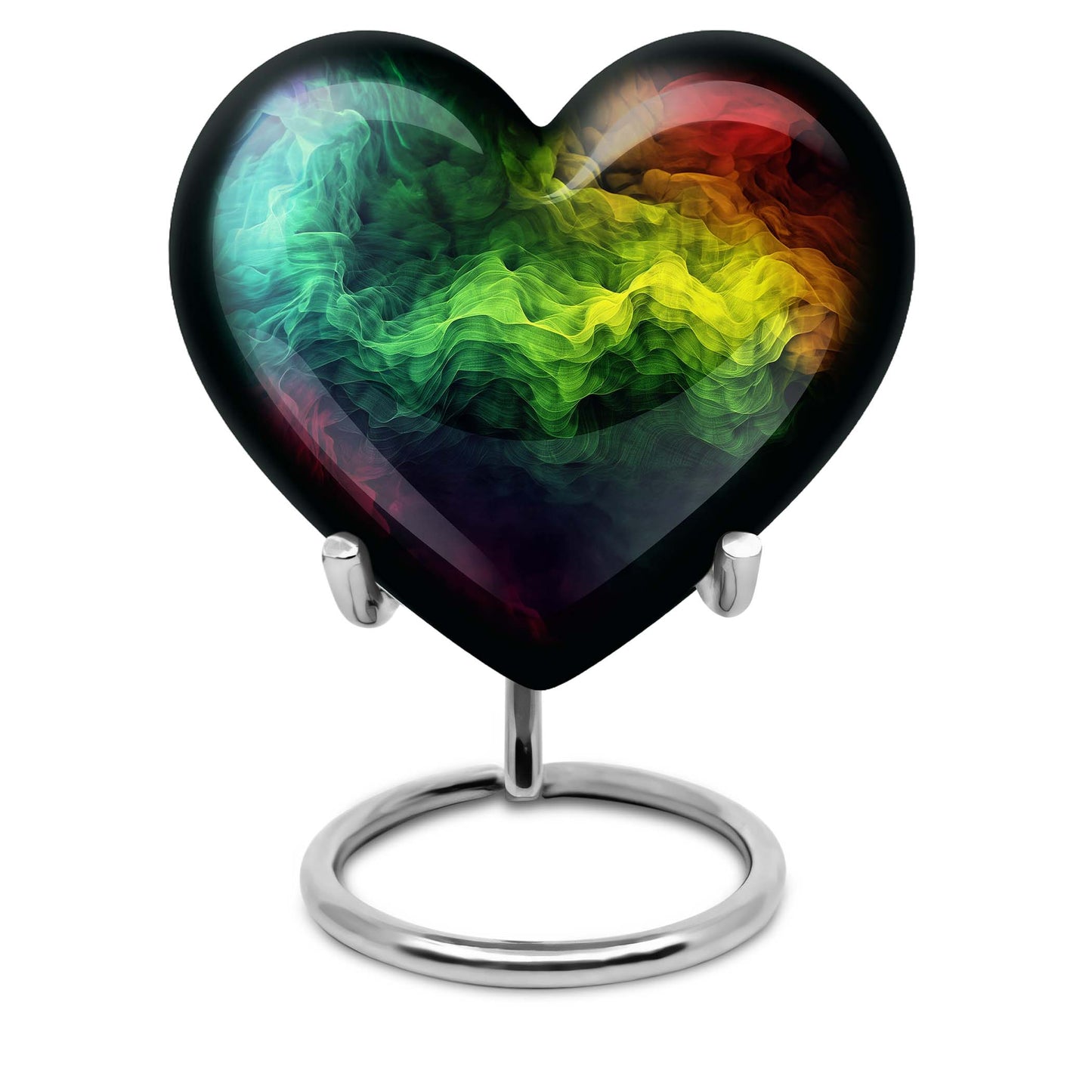 10-inch abstract heart urn with butterfly design for adult ashes