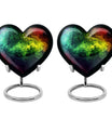 10-inch abstract heart urn with butterfly design for adult ashes