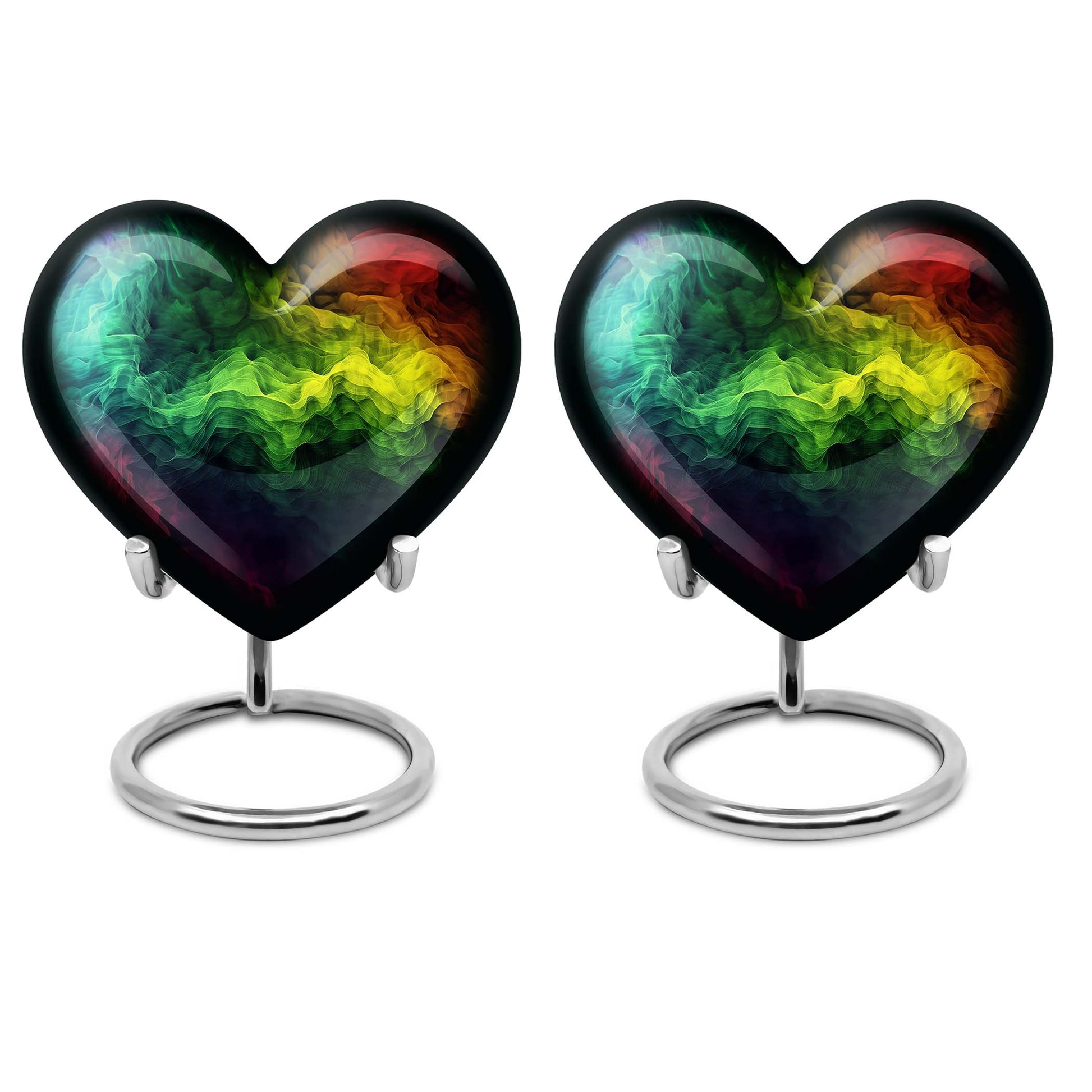 10-inch abstract heart urn with butterfly design for adult ashes